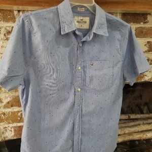 Mens Hollister Button short sleeve poplin stretch